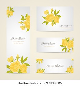Invitation card with floral elements