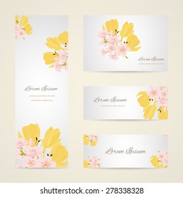 Invitation card with floral elements