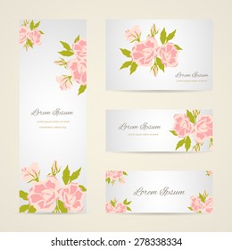 Invitation card with floral elements
