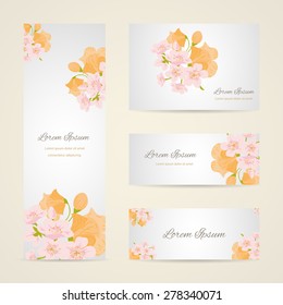 Invitation card with floral elements