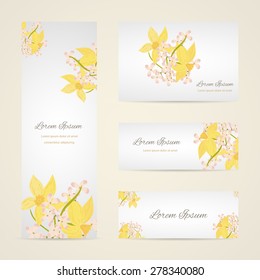 Invitation card with floral elements