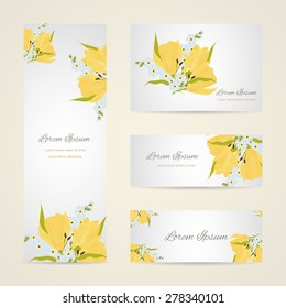 Invitation card with floral elements