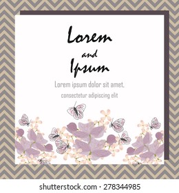 Invitation card with floral elements