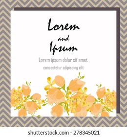Invitation card with floral elements