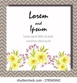 Invitation card with floral elements