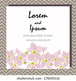 Invitation card with floral elements