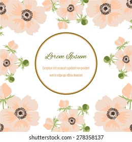 Invitation card with floral elements