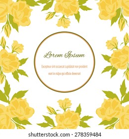 Invitation card with floral elements