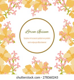 Invitation card with floral elements