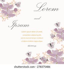 Invitation card with floral elements