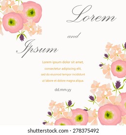Invitation card with floral elements
