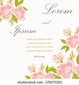 Invitation card with floral elements