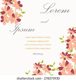 Invitation card with floral elements