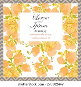 Invitation card with floral elements