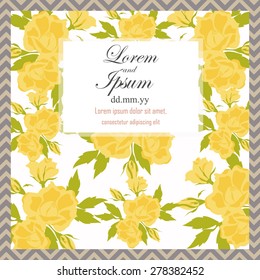 Invitation card with floral elements