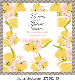 Invitation card with floral elements