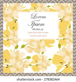 Invitation card with floral elements