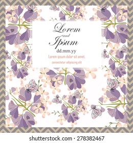 Invitation card with floral elements
