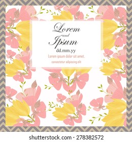 Invitation card with floral elements