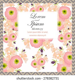 Invitation card with floral elements