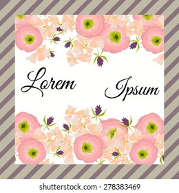 Invitation card with floral elements