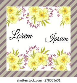 Invitation card with floral elements