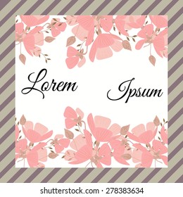 Invitation card with floral elements