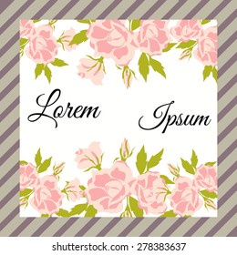 Invitation card with floral elements