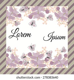Invitation card with floral elements