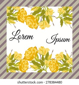 Invitation card with floral elements