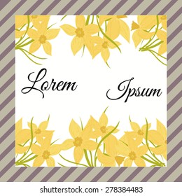 Invitation card with floral elements