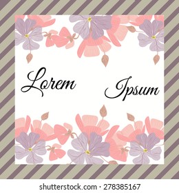 Invitation card with floral elements