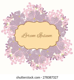 Invitation card with floral elements