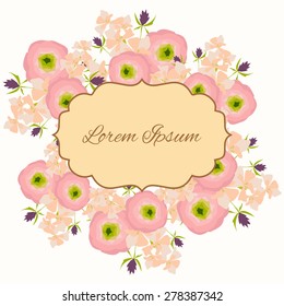 Invitation card with floral elements