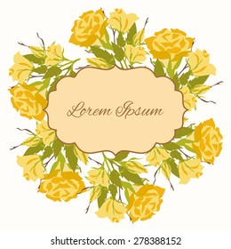 Invitation card with floral elements