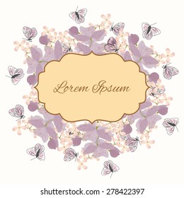 Invitation card with floral elements