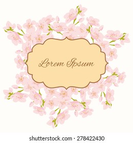 Invitation card with floral elements