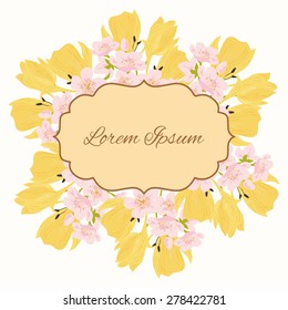 Invitation card with floral elements