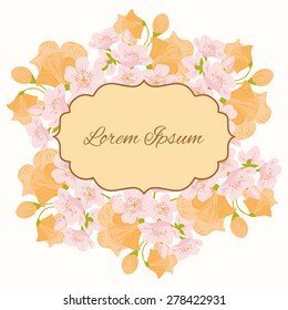 Invitation card with floral elements