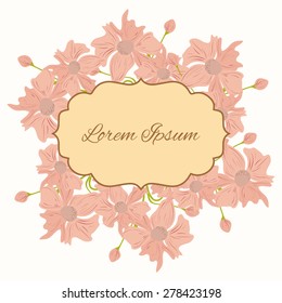 Invitation card with floral elements
