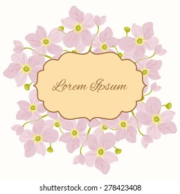 Invitation card with floral elements