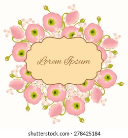 Invitation card with floral elements