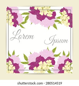 Invitation card with floral elements