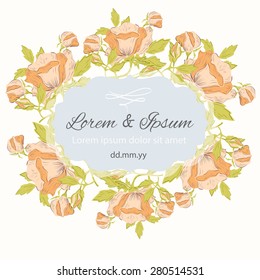 Invitation card with floral elements