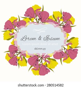 Invitation card with floral elements