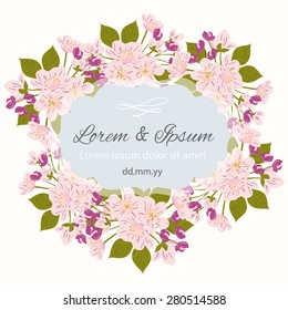 Invitation card with floral elements