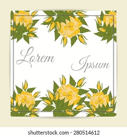 Invitation card with floral elements