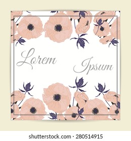 Invitation card with floral elements