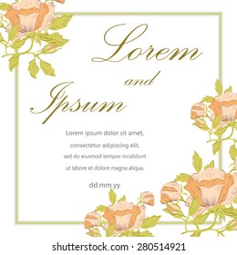 Invitation card with floral elements