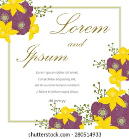Invitation card with floral elements